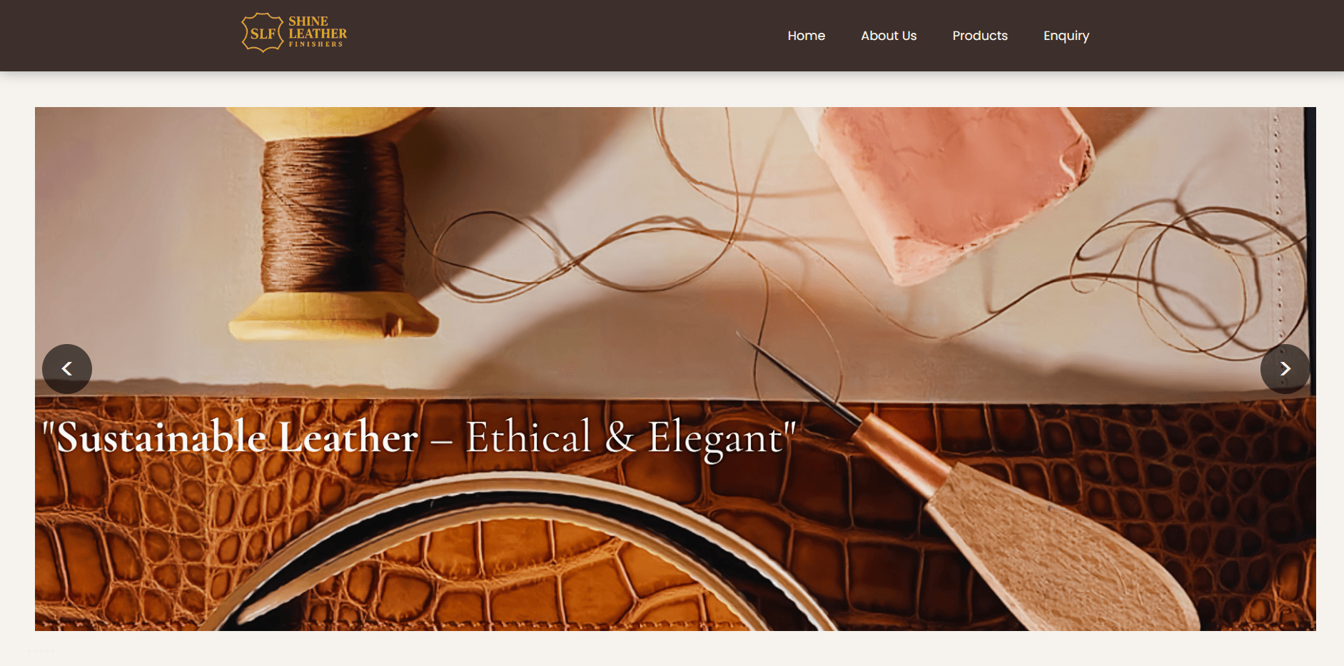 Shine Leather Finishers website screenshot